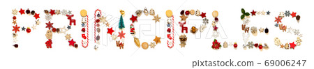 Colorful Christmas Decoration Letter Building Word 69006247