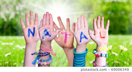 Children Hands Building Word Natal Means Children Hands Building Word Natal Means 69006349