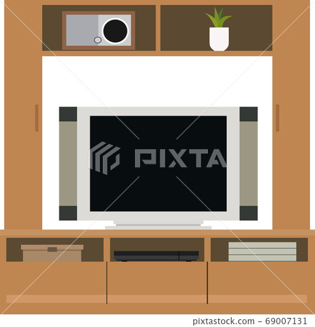 Illustration material TV and TV stand Home appliances Miscellaneous goods Living interior vector Illustration material TV and TV stand Home appliances Miscellaneous goods Living interior vector 69007131