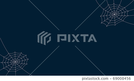 Two cobwebs on a dark blue background 69008456