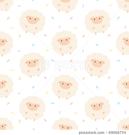Adorable sheep seamless pattern background 69008754