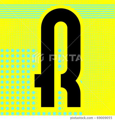Modern font. Trendy alphabet, black vector letter 69009055