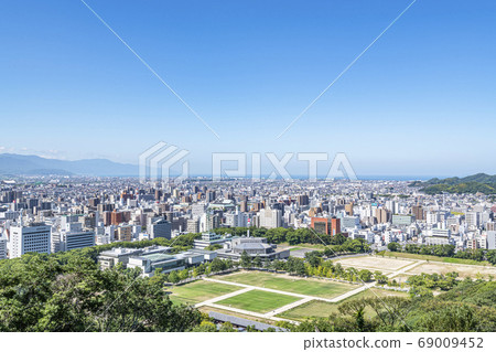 Matsuyama City, Ehime Prefecture: A view of Matsuyama from the view of Matsuyama Castle 69009452