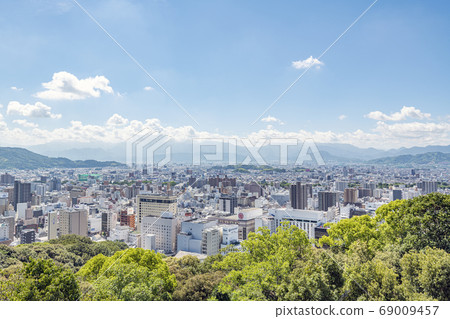 Matsuyama City, Ehime Prefecture: A view of Matsuyama from the view of Matsuyama Castle Matsuyama City, Ehime Prefecture: A view of Matsuyama from the view of Matsuyama Castle 69009457