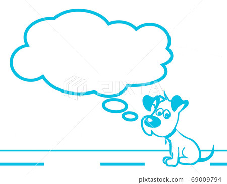 Sad puppy blue flat image 69009794