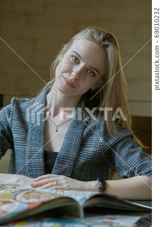 sad blond woman sad blond woman 69010232