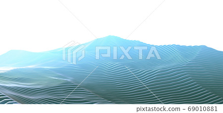 Reduced and graphic view of a mountainous landscape consisting of vertical cross sections Reduced and graphic view of a mountainous landscape consisting of vertical cross sections 69010881