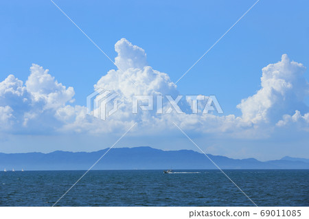 和歌山縣和歌山市濱海城市景觀，海洋，黑潮，太平洋[8月] 69011085