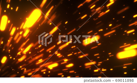 Fast flight of embers in the dark space, 3d rendering computer background 69011898