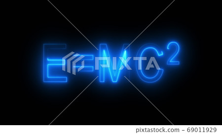 Inscription E mc2, computer generated. 3d rendering of Albert Einsteins physical formula. Scientific graphic background 69011929