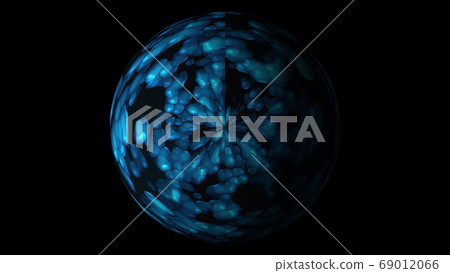 Digital colorful sphere with lighting circles in space, modern computer generated background, 3D render Digital colorful sphere with lighting circles in space, modern computer generated background, 3D render 69012066