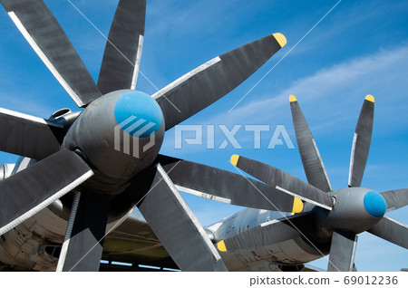 Propellers of transportation plane or bomber plane or aircraft. Propellers of transportation plane or bomber plane or aircraft. 69012236