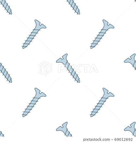 Seamless pattern with doodle screws. Texture with hand drawn bolts. Vector Seamless pattern with doodle screws. Texture with hand drawn bolts. Vector 69012692
