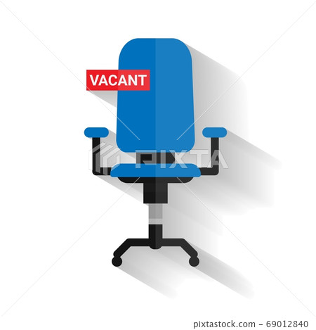 Conceptual Vector Illustration For Job Vacancy With Office Chair Over White Background Conceptual Vector Illustration For Job Vacancy With Office Chair Over White Background 69012840