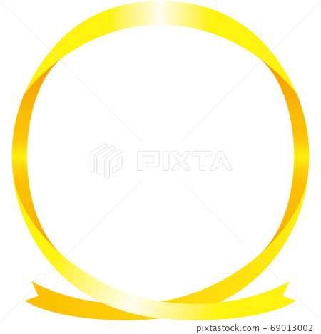 Round Ribon frame (yellow) - Stock Illustration [69013002] - PIXTA