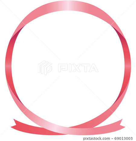 Round Ribon Frame (Pink) - Stock Illustration [69013003] - PIXTA