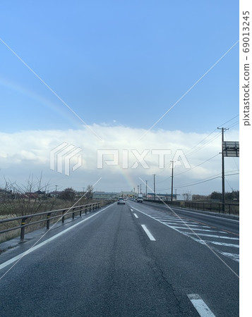 Rainbow in Koriyama area on Route 49 of Koriyama City, Fukushima Prefecture Rainbow in Koriyama area on Route 49 of Koriyama City, Fukushima Prefecture 69013245