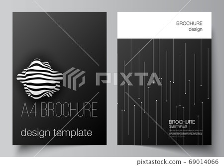 Vector layout of A4 format cover mockups design templates for brochure, flyer layout, booklet, cover design, book design, brochure cover. Tech science future background, space astronomy concept. 69014066