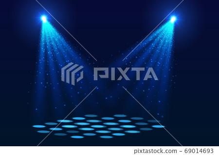 Background in show. Vector interior shined with a 69014693