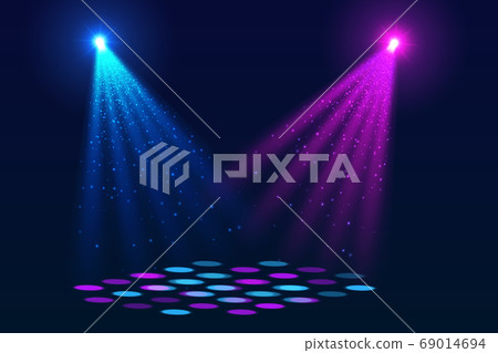 Background in show. Vector interior shined with a 69014694