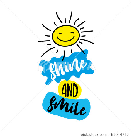 Shine and smile.cute, funny doodle sun 69014712