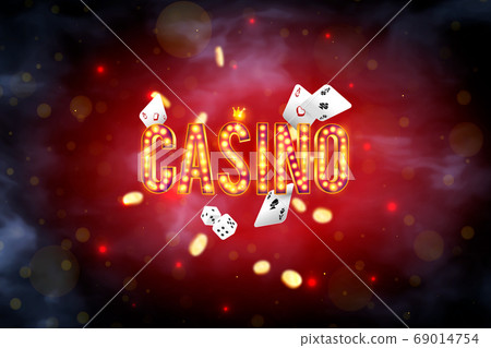 The word Casino, surrounded by a luminous frame The word Casino, surrounded by a luminous frame 69014754