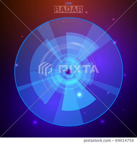 Abstract futuristic HUD radar display. Sci-fi 69014758