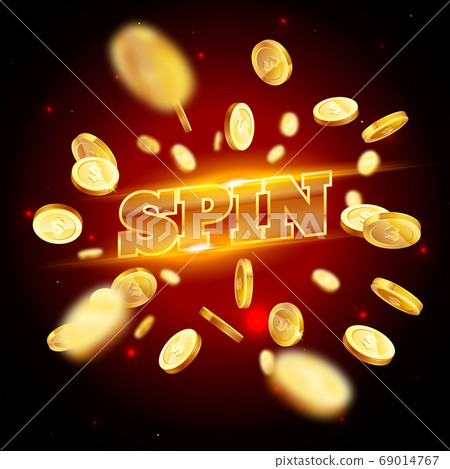 The gold word Spin, surrounded by attributes of The gold word Spin, surrounded by attributes of 69014767