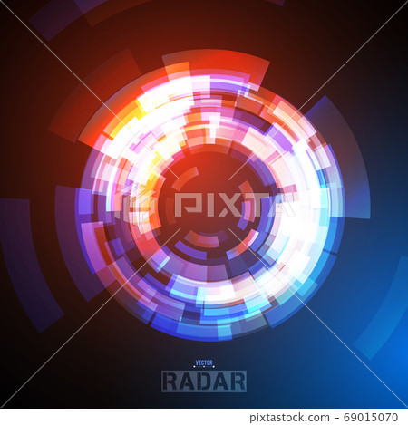 Abstract futuristic HUD radar display. Sci-fi 69015070