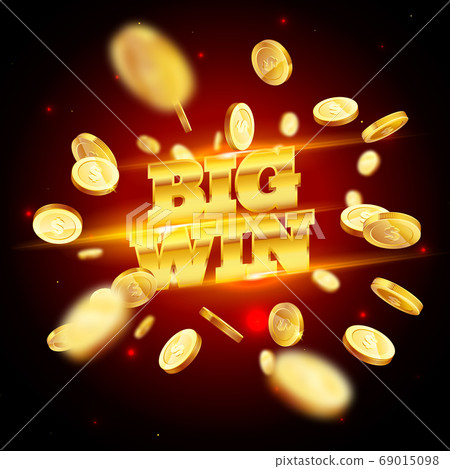 The gold word Big Win, surrounded by attributes of The gold word Big Win, surrounded by attributes of 69015098
