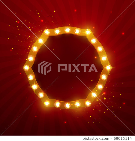 Glowing lights retro frame for advertising design. 69015114