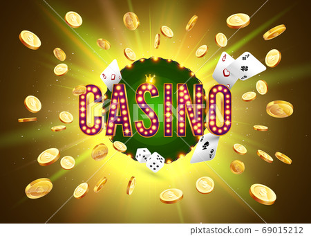 The Word Casino, Surrounded By A Luminous Frame - Stock Illustration 