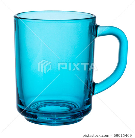 Empty glass cup isolated on white background 69015469