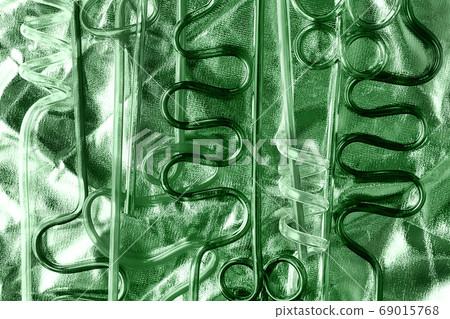 Neon plastic straws for drinks. Version of eco 69015768