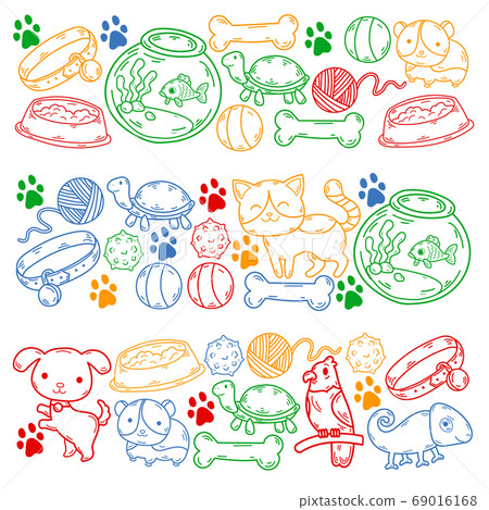 Veterinary clinic, zoo, pet shop. Cats, dogs, fish, parrot. Toys for animals, animal care. 69016168