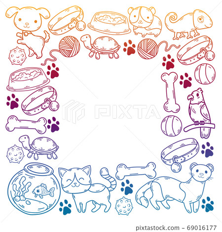 Veterinary clinic, zoo, pet shop. Cats, dogs, fish, parrot. Toys for animals, animal care. 69016177