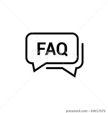 Faq help line design icon. Query frequently question speech vector information symbol 69017079