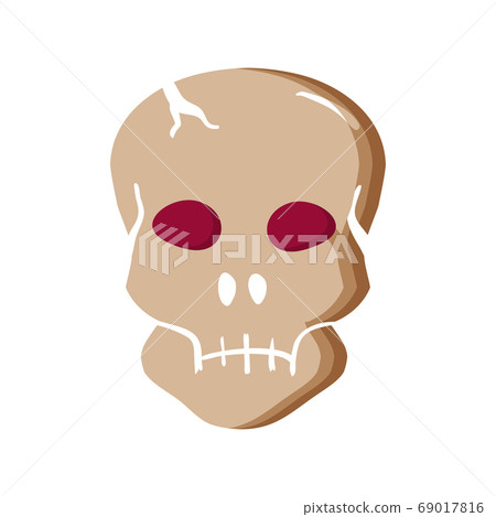 scary skull cartoon illustration 69017816