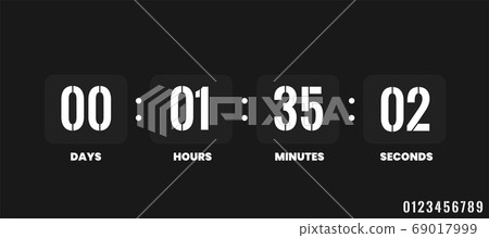 Countdown clock. Counter timer clocks counts day digital down watch numeric minute coming score hour display web page. 69017999
