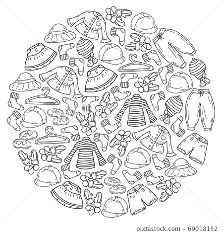 Vector children fashion. Beautiful clothes for little boys and girls. Vector children fashion. Beautiful clothes for little boys and girls. 69018152