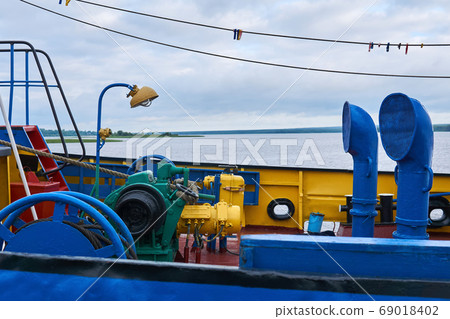 forecastle of a small river tug with various 69018402