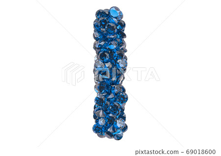 Letter I from blue diamonds or sapphires Letter I from blue diamonds or sapphires 69018600