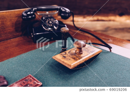 Old vintage notary public stamper. Notary office 69019206