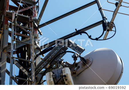 Telecommunication tower with antennas of cellular 69019392