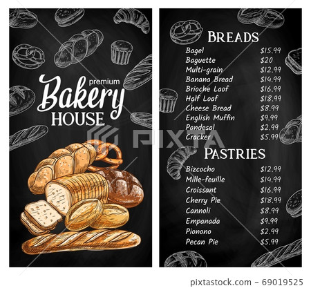Bakery house chalkboard sketch vector menu 69019525