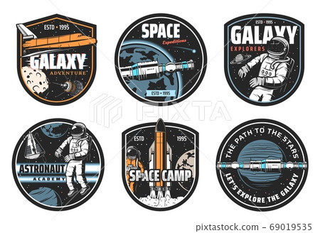 Galaxy explorer, space travel vector icon set Galaxy explorer, space travel vector icon set 69019535
