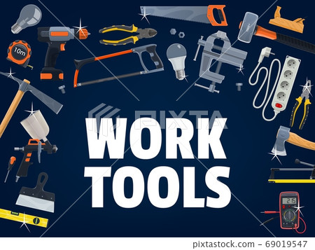 Construction and house repair work tools vector 69019547