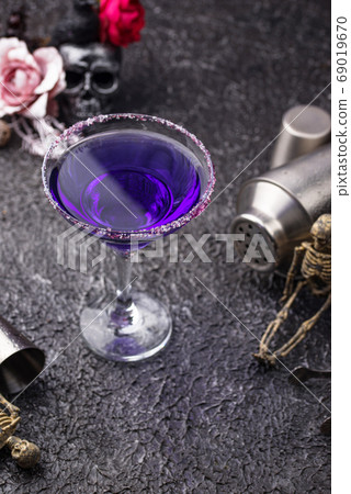 Halloween purple lavender Margarita cocktail Halloween purple lavender Margarita cocktail 69019670