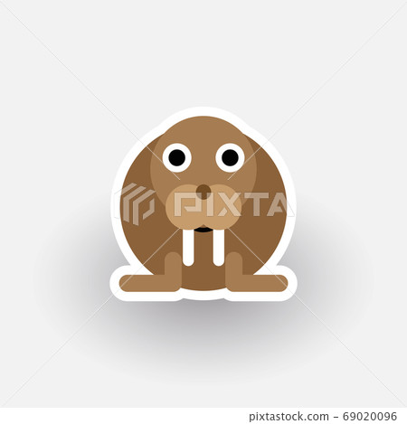 Funny Walrus Cartoon Character Stock Illustration 69020096 Pixta