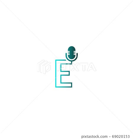 Podcast, mic font, letter design concept Podcast, mic font, letter design concept 69020153